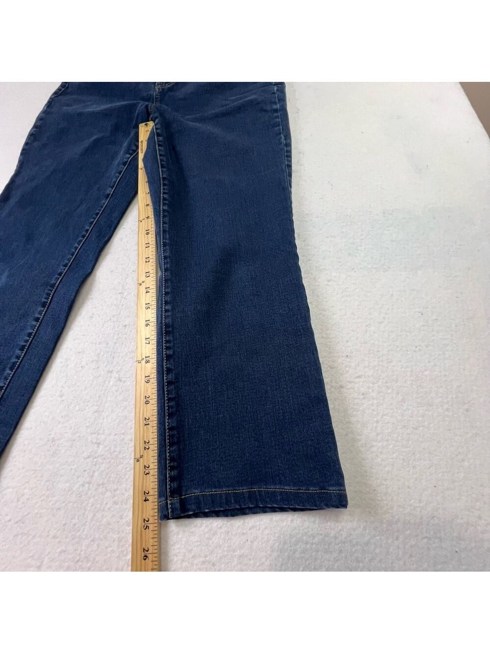 Talbots Jeans Simply Flattering Blue Denim 5-Pocket Straight Leg Size 14 Western - Picture 9 of 10